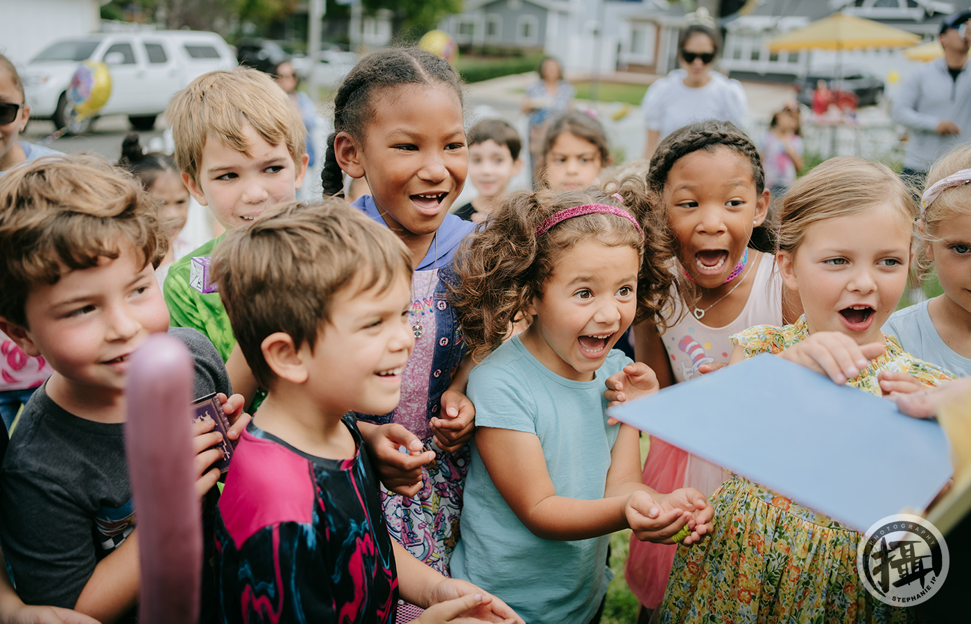 Outdoor kids birthday party photography in Palos Verdes, captured with artistic, candid moments by the best event photographer in Los Angeles.