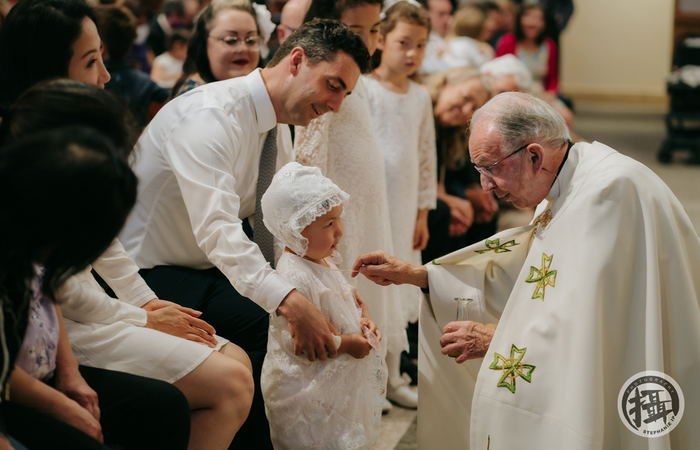 Indoor church baptisms in Torrance with lifestyle candid portraits and colorful detail shots.