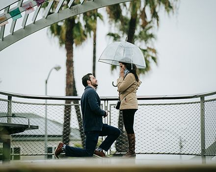 Scenic surprise proposal in Palos Verdes, capturing the magical “yes” moment with stunning ocean cliffs and golden-hour light by California’s best proposal photographer.