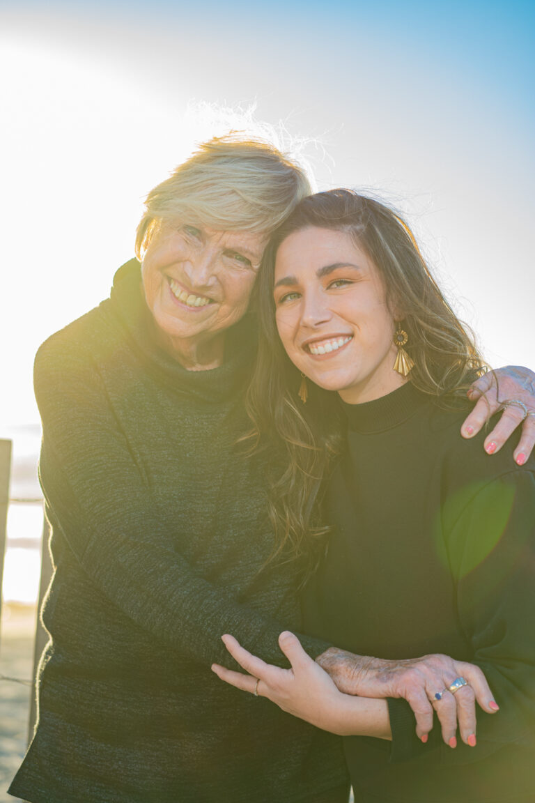 Grand Mother and Grand Daughter love at Redondo Beach, Los Angeles, California.