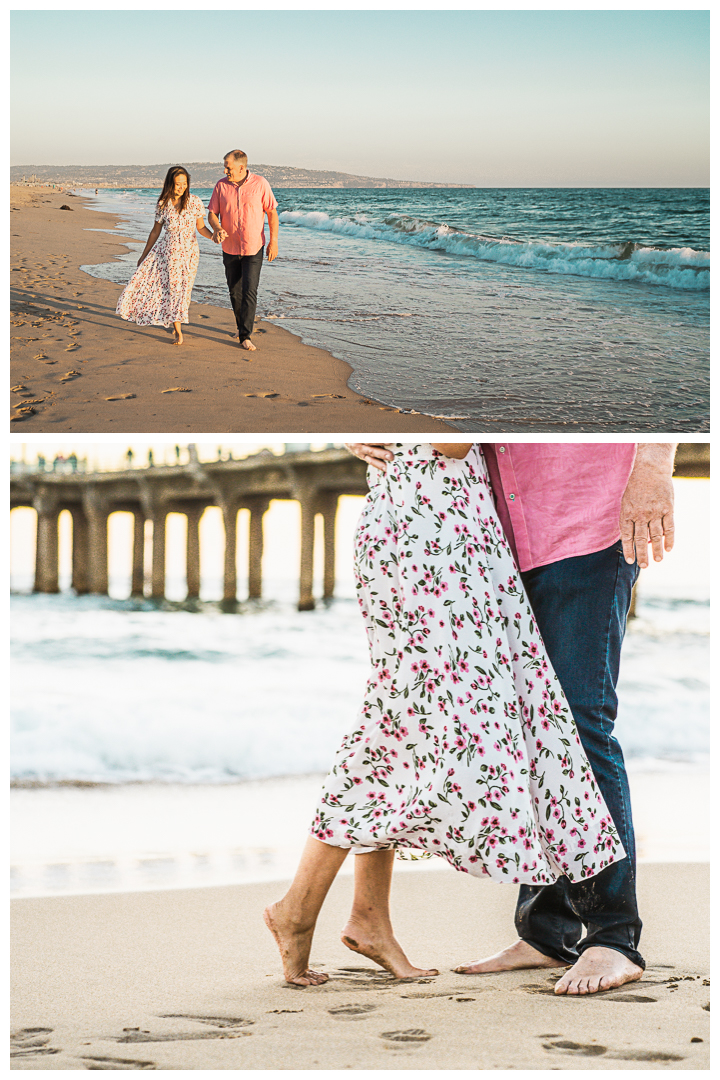 Steven and Jennifer Engagement Session at Manhattan Beach Pier California