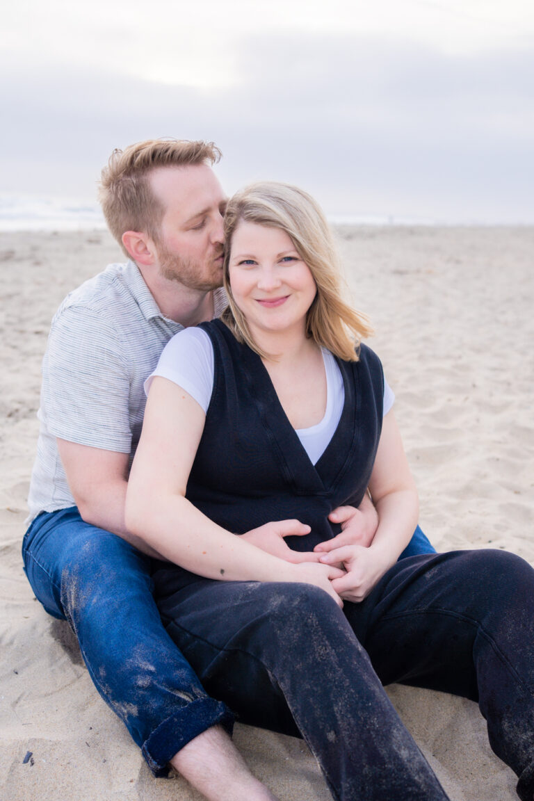 Maternity session at Huntington Beach Dog Beach