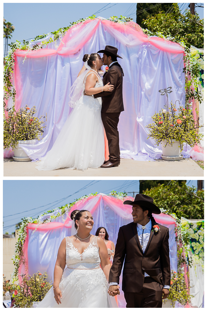 Jesse and Barbara backyard wedding in Carson, Los Angeles, California