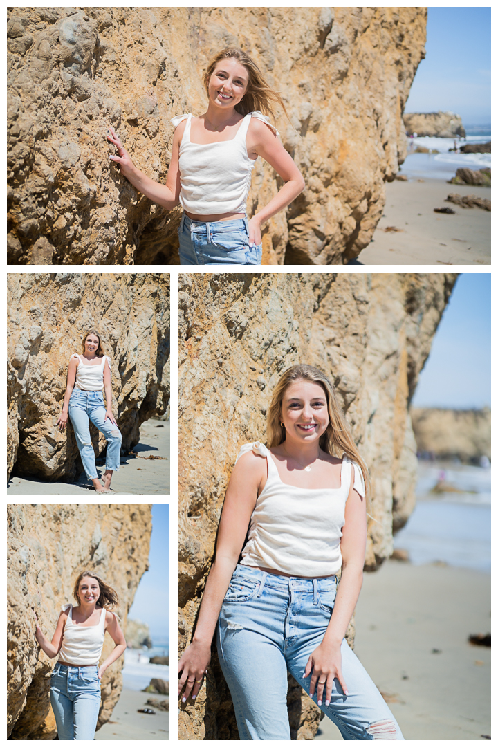 Ella Bunde Senior Portraits at El Matador State Beach in Malibu, Los Angeles, California.