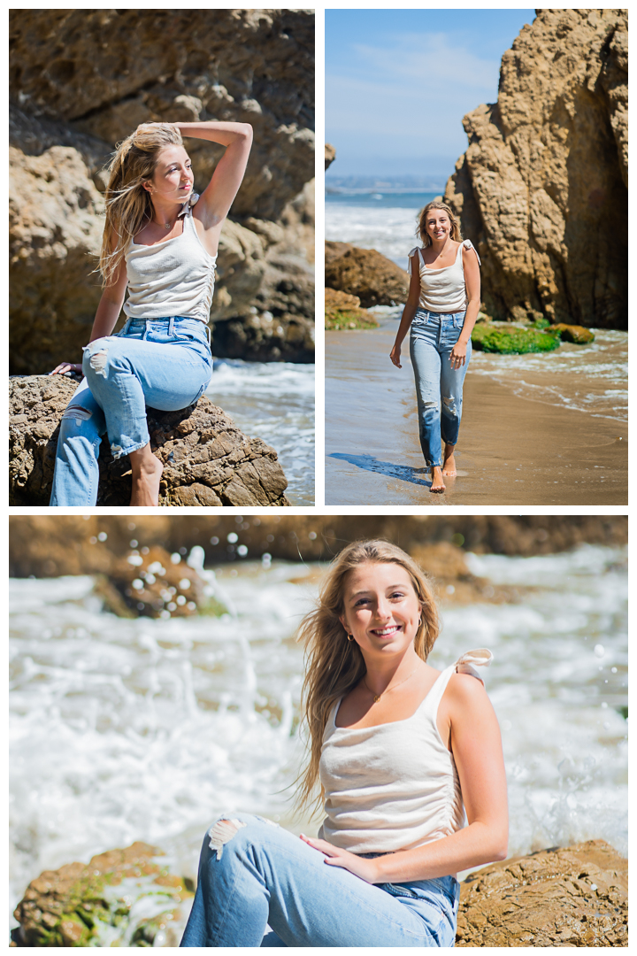 Ella Bunde Senior Portraits at El Matador State Beach in Malibu, Los Angeles, California.