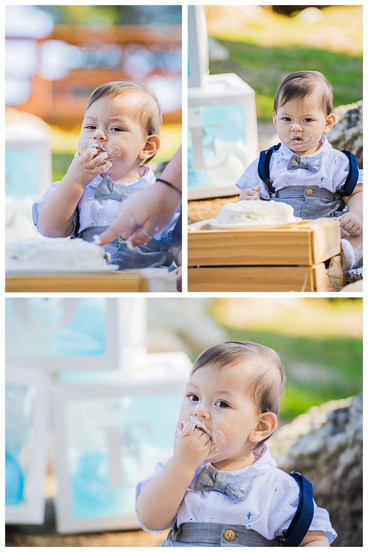 Daniel's 1st Birthday Cake Smash Family Photos Session at Delthorne Park in Torrance, Los Angeles, California