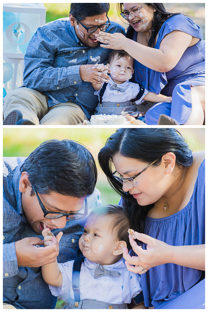 Daniel's 1st Birthday Cake Smash Family Photos Session at Delthorne Park in Torrance, Los Angeles, California