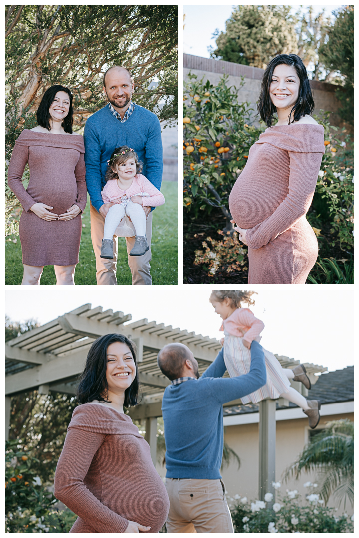 Maternity and family photos session at home in Torrance, Los Angeles, California.