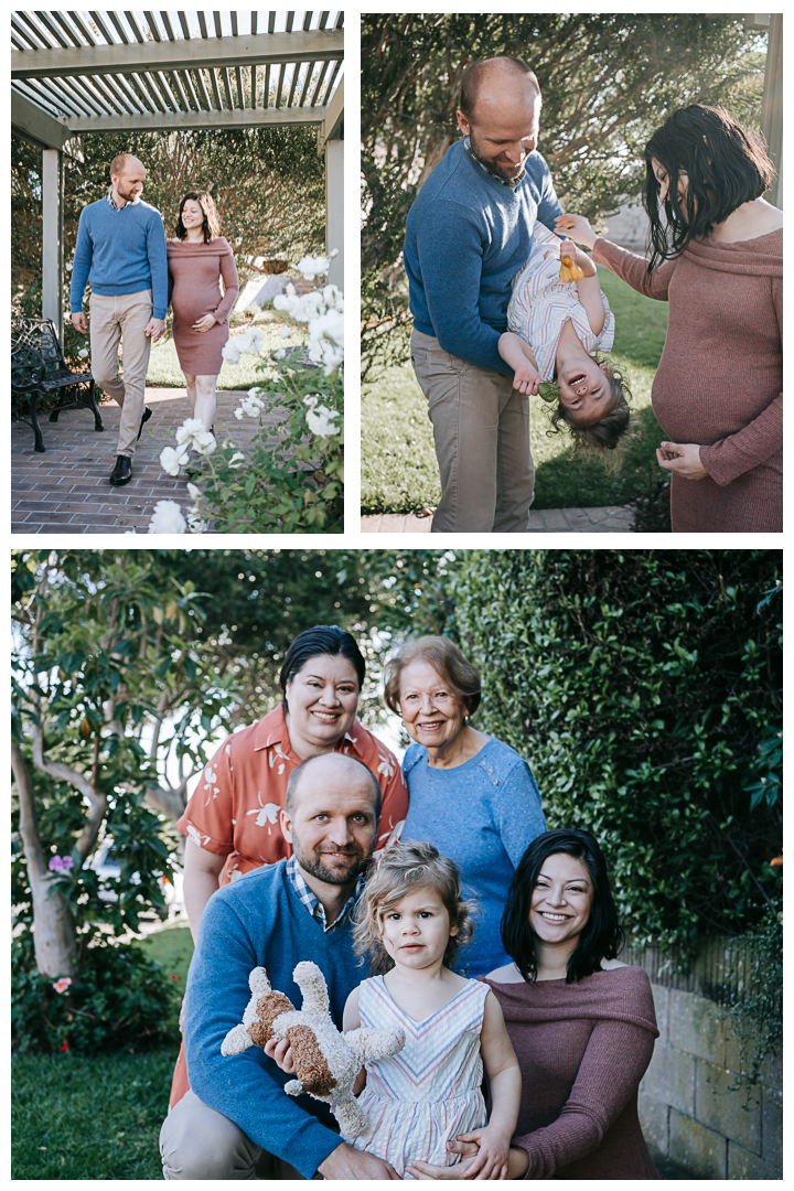 Maternity and family photos session at home in Torrance, Los Angeles, California.