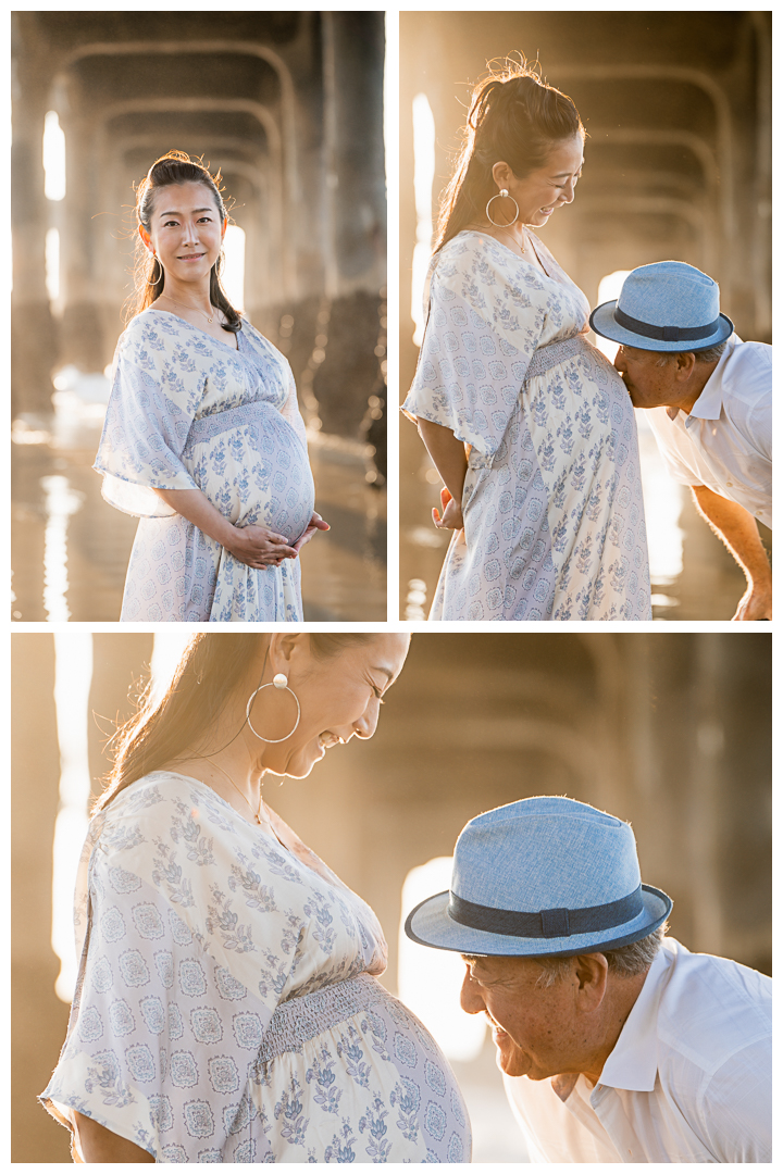 Maternity session at Manhattan Beach Pier, Los Angeles, California.