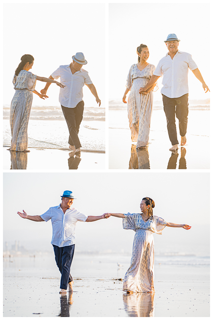 Maternity session at Manhattan Beach Pier, Los Angeles, California.