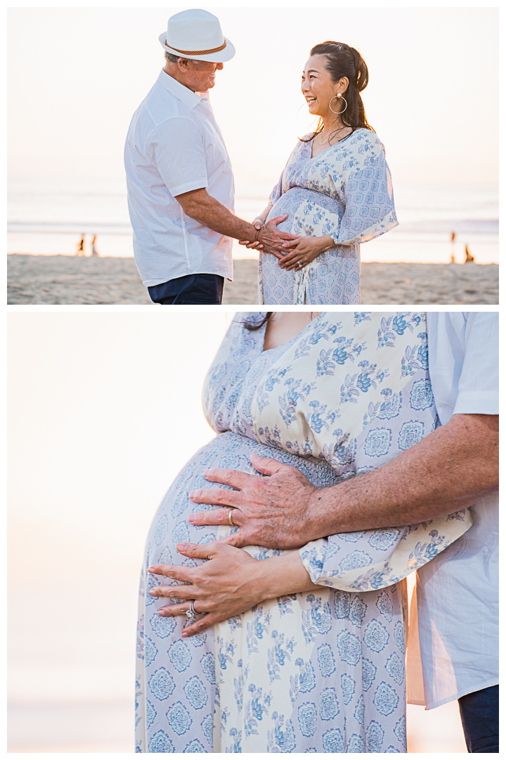 Maternity session at Manhattan Beach Pier, Los Angeles, California.