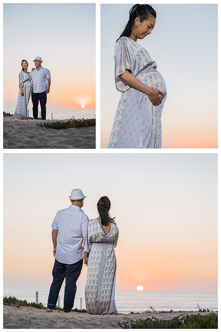 Maternity session at Manhattan Beach Pier, Los Angeles, California.