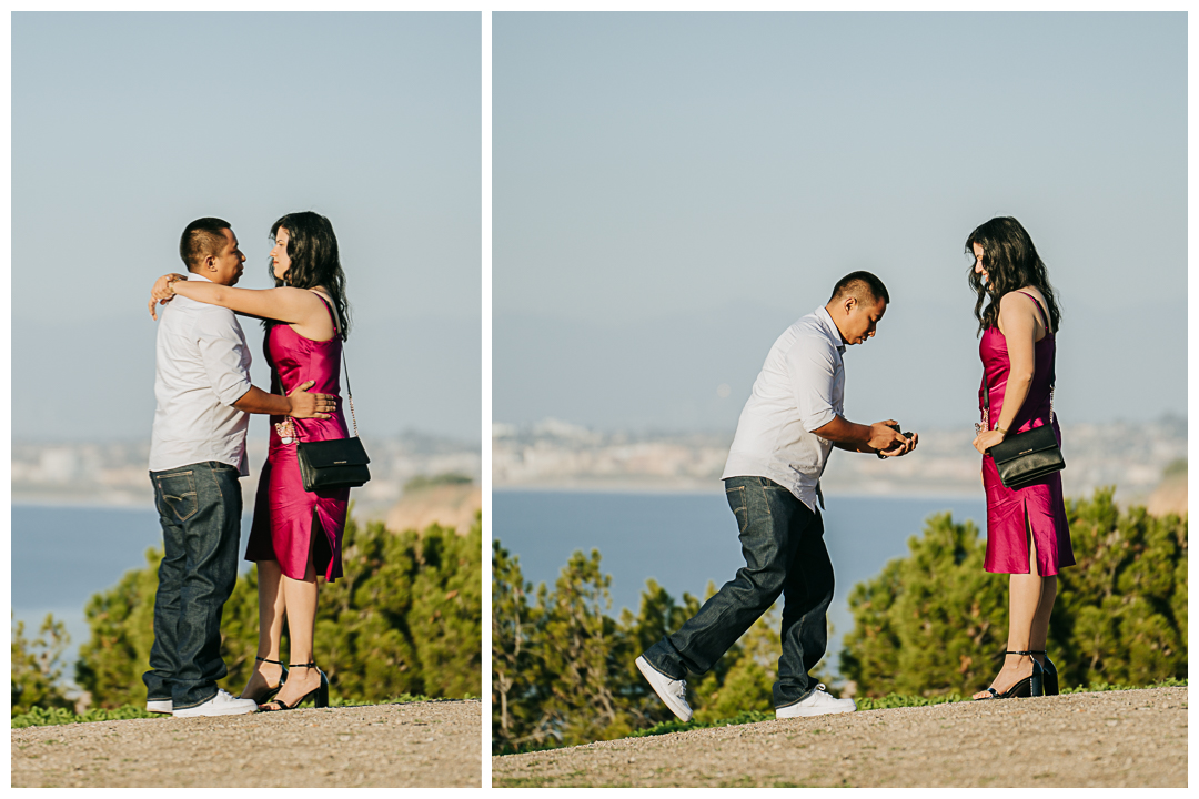 Surprise Proposal and Mini Engagement session in Palos Verdes, Los Angeles, California