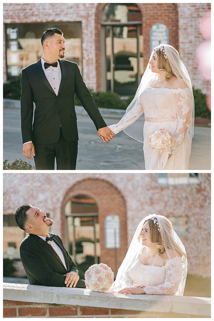 Wedding Portraits at Malaga Cove Plaza in Palos Verdes, Los Angeles, California