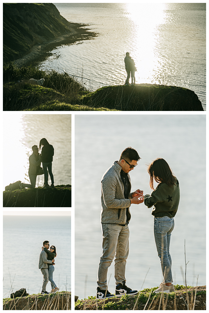 Surprise Proposal and Mini Engagement Photography at PV Secret Cove Lookout  in Palos Verdes Estates, Los Angeles, California