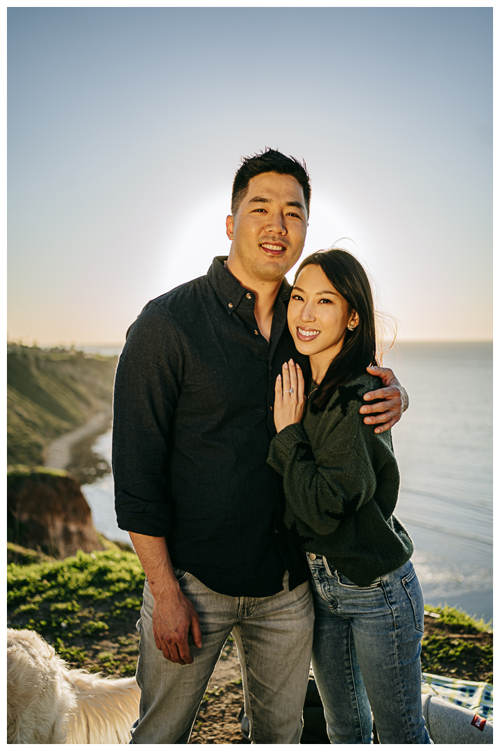 Surprise Proposal and Mini Engagement Photography at PV Secret Cove Lookout  in Palos Verdes Estates, Los Angeles, California