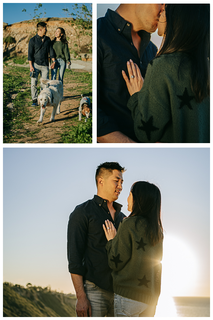 Surprise Proposal and Mini Engagement Photography at PV Secret Cove Lookout  in Palos Verdes Estates, Los Angeles, California