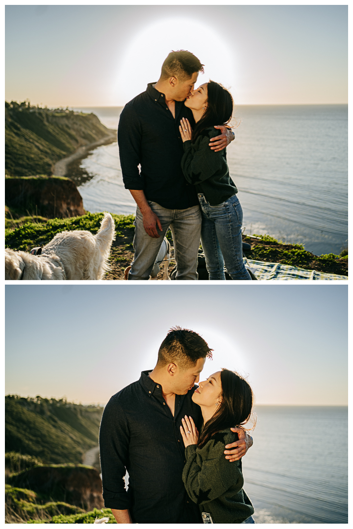 Surprise Proposal and Mini Engagement Photography at PV Secret Cove Lookout  in Palos Verdes Estates, Los Angeles, California