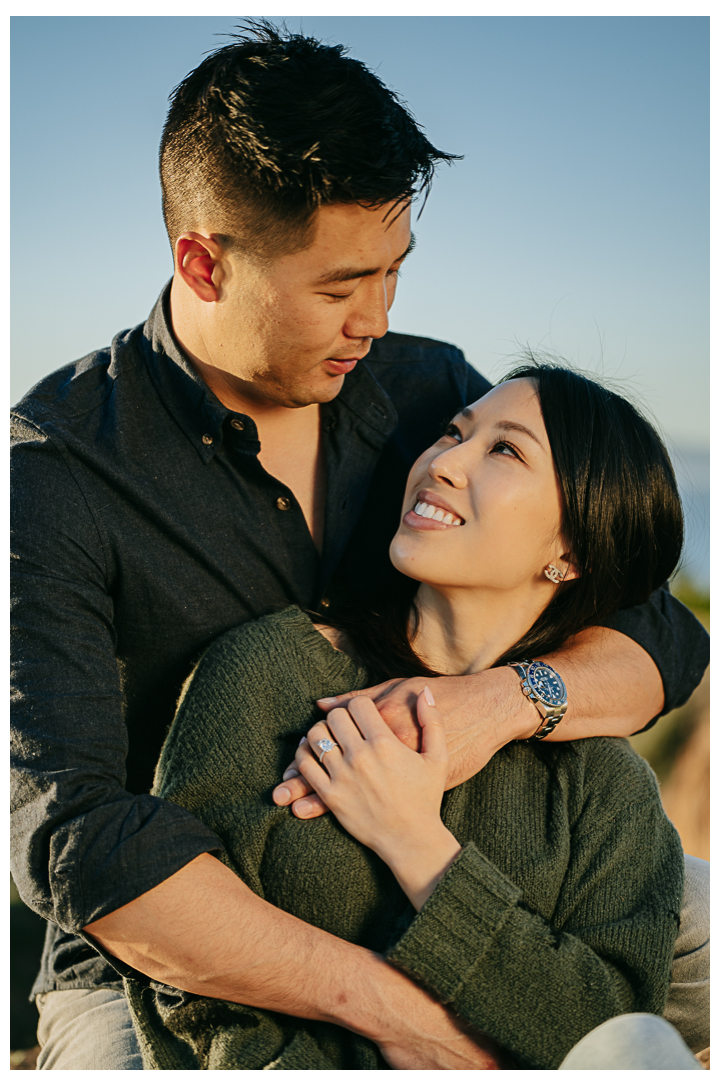 Surprise Proposal and Mini Engagement Photography at PV Secret Cove Lookout  in Palos Verdes Estates, Los Angeles, California