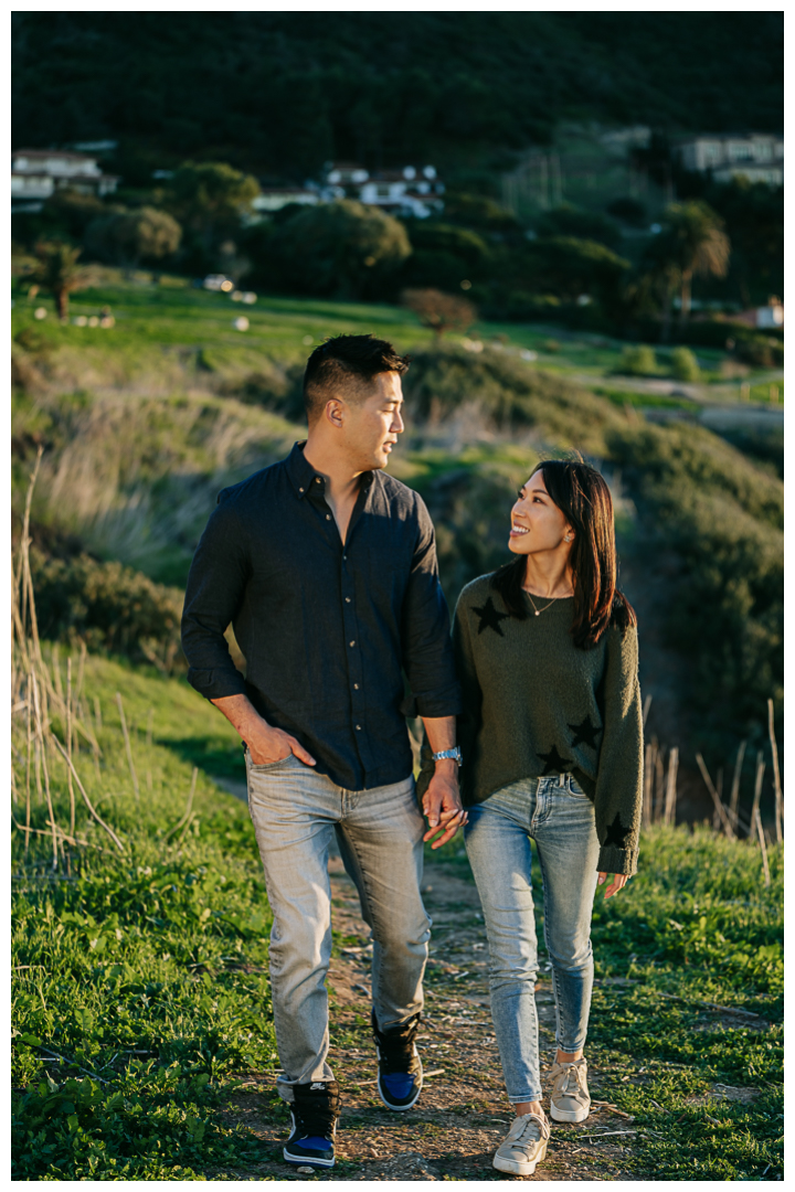 Surprise Proposal and Mini Engagement Photography at PV Secret Cove Lookout  in Palos Verdes Estates, Los Angeles, California