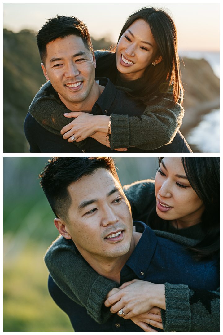 Surprise Proposal and Mini Engagement Photography at PV Secret Cove Lookout  in Palos Verdes Estates, Los Angeles, California