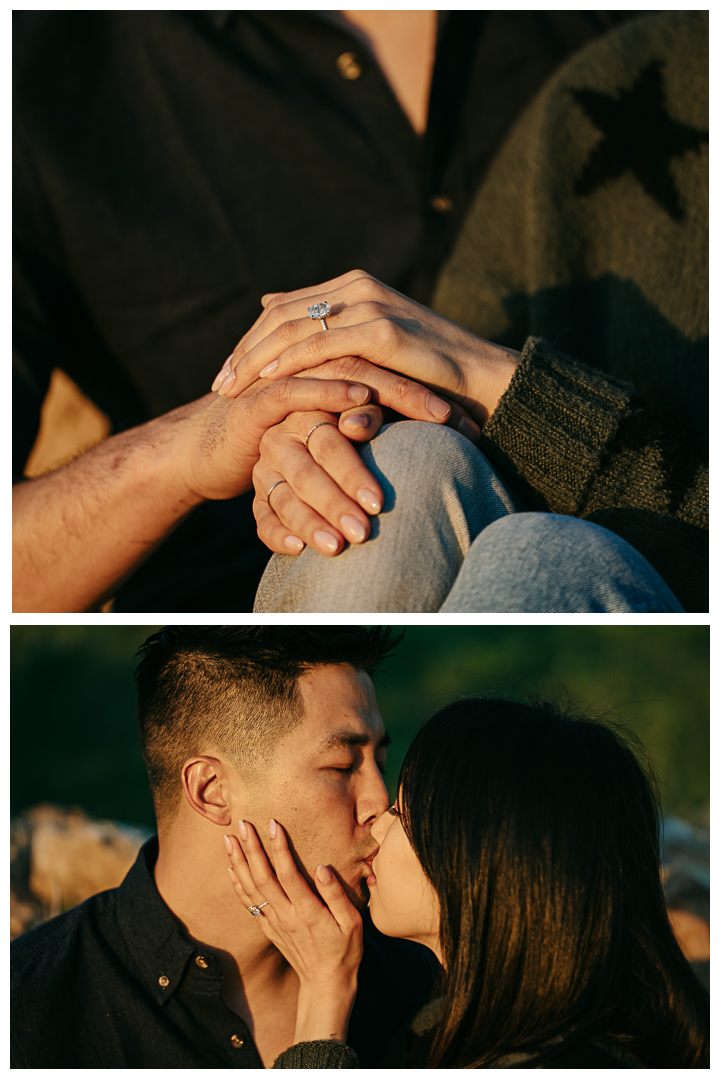 Surprise Proposal and Mini Engagement Photography at PV Secret Cove Lookout  in Palos Verdes Estates, Los Angeles, California