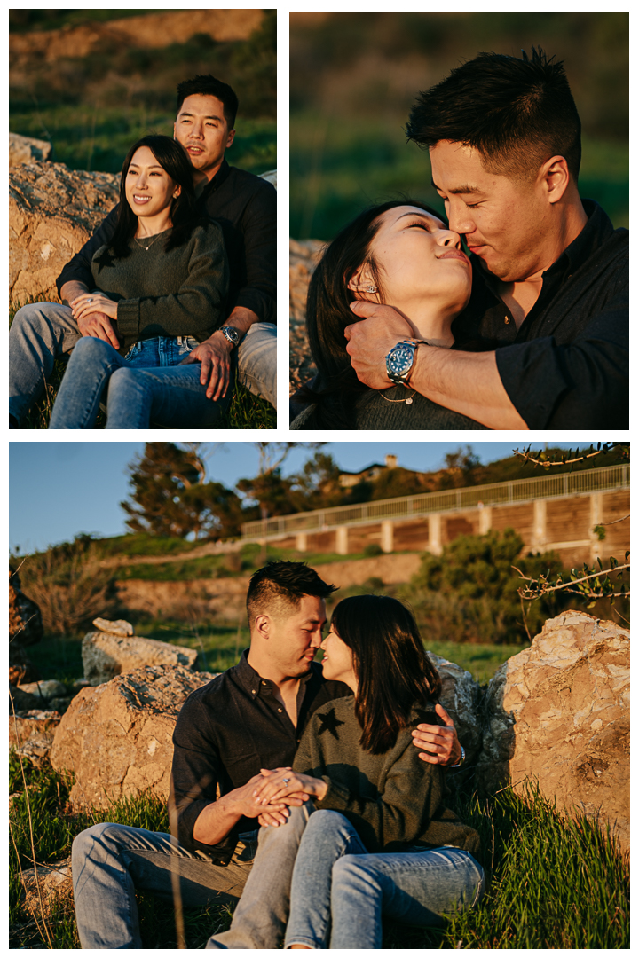 Surprise Proposal and Mini Engagement Photography at PV Secret Cove Lookout  in Palos Verdes Estates, Los Angeles, California