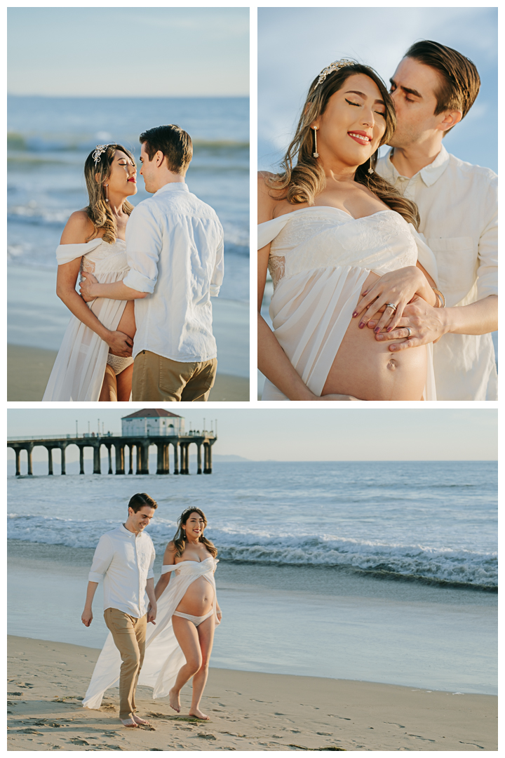 Maternity session in Manhattan Beach Pier, Los Angeles, California