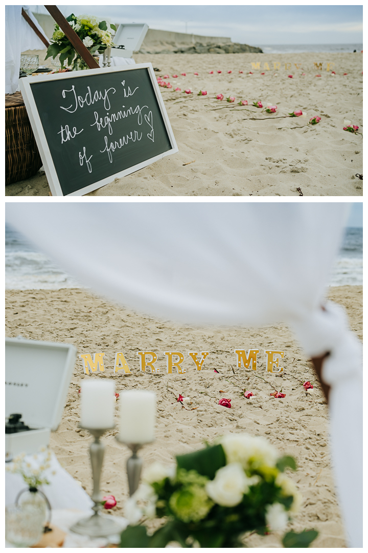 Surprise Proposal and Engagement at Hermosa Beach, Los Angeles, California