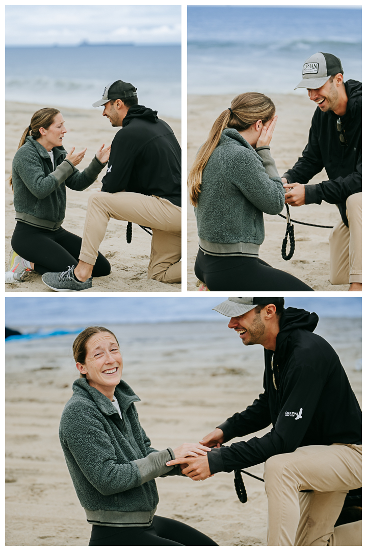 Surprise Proposal at Playa Del Rey in Los Angeles, California