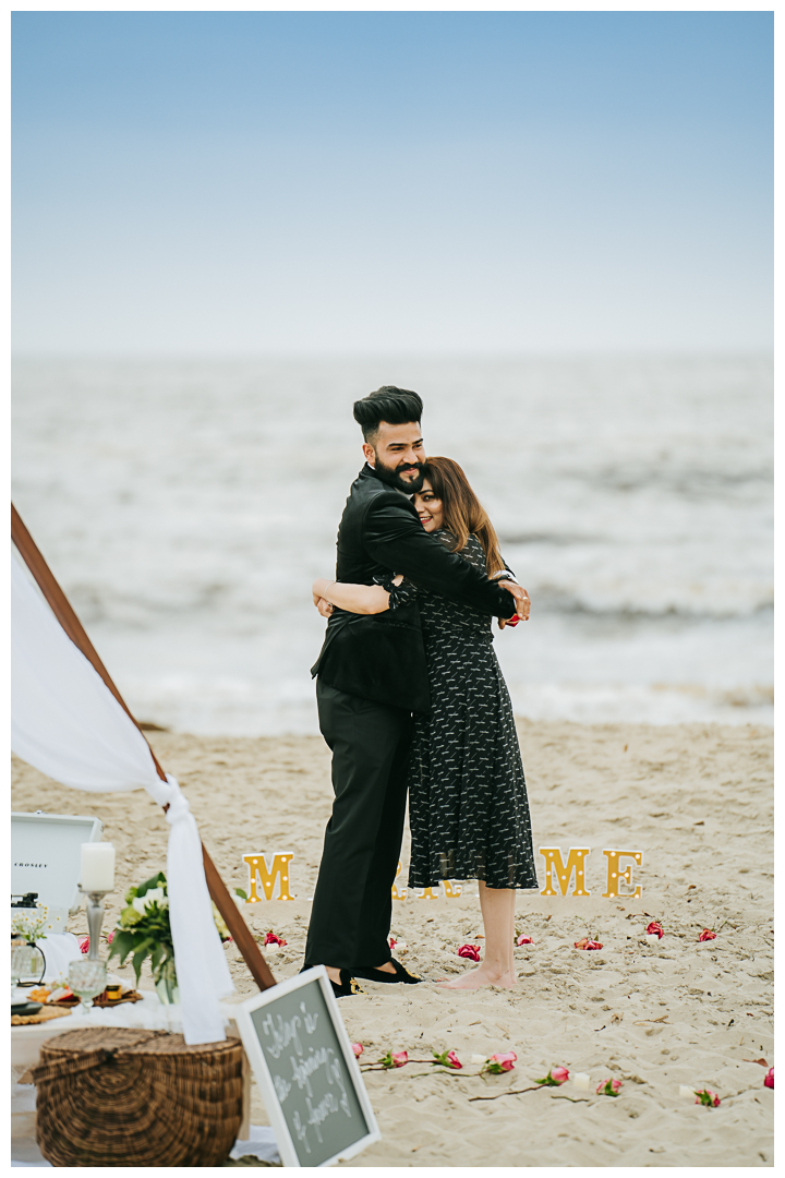 Surprise Proposal and Engagement at Hermosa Beach, Los Angeles, California