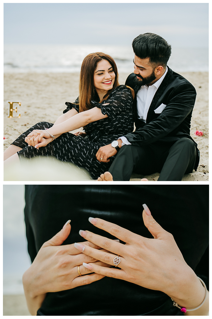 Surprise Proposal and Engagement at Hermosa Beach, Los Angeles, California