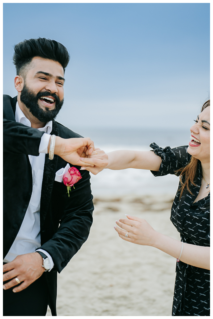 Surprise Proposal and Engagement at Hermosa Beach, Los Angeles, California