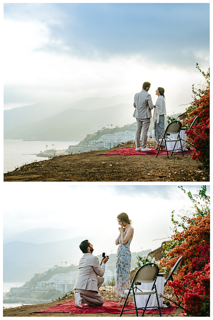 Surprise Proposal and Mini Engagement at Pacific Palisades, Los Angeles, California