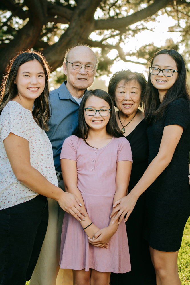 Outdoor family portraits at Valley Park in Hermosa Beach, California