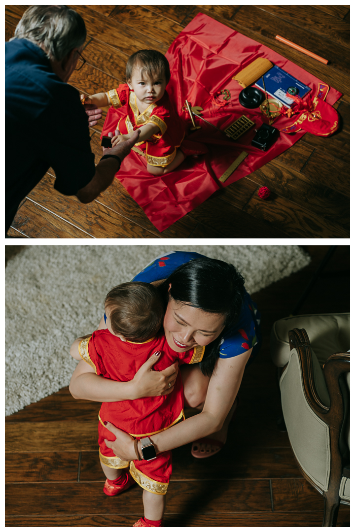 First Birthday Zhua Zhou and Cake Smash at home party in Huntington Beach, Orange, California