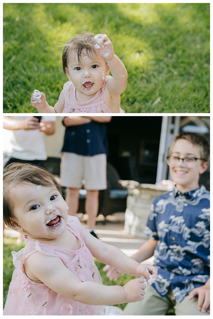 First Birthday Zhua Zhou and Cake Smash at home party in Huntington Beach, Orange, California