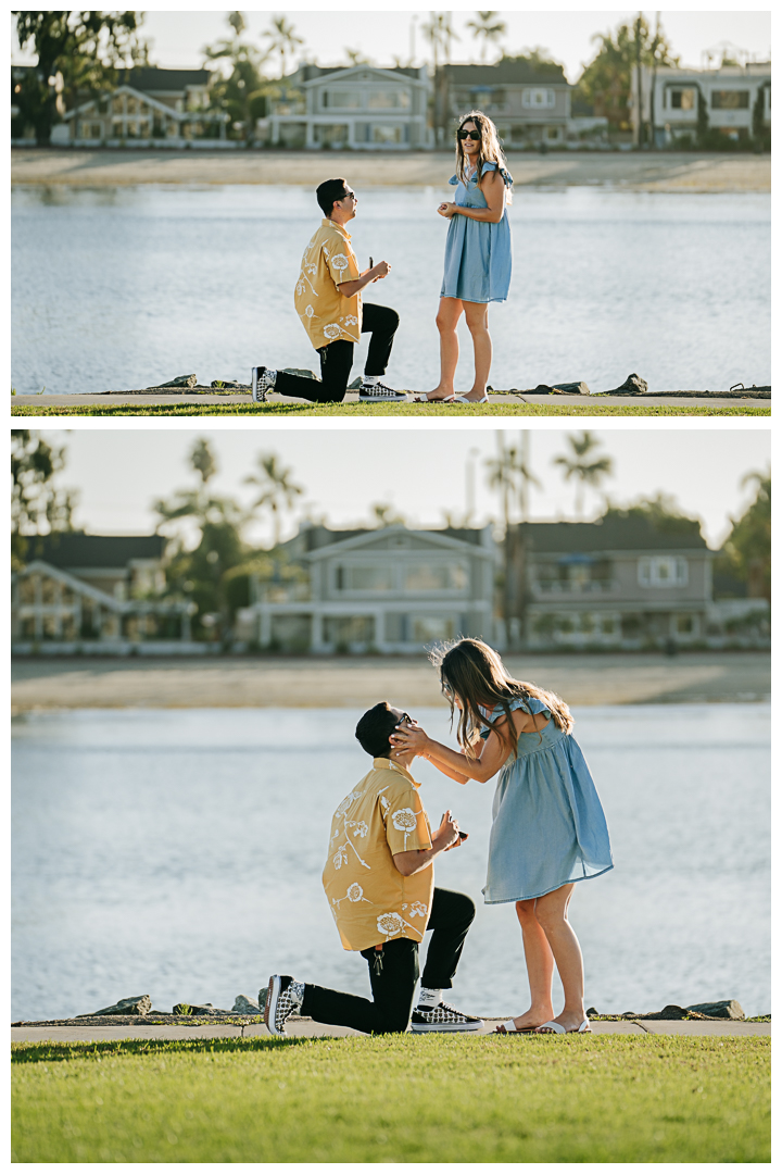 Surprise Proposal and Mini Engagement at Marine Stadium in Long Beach, California