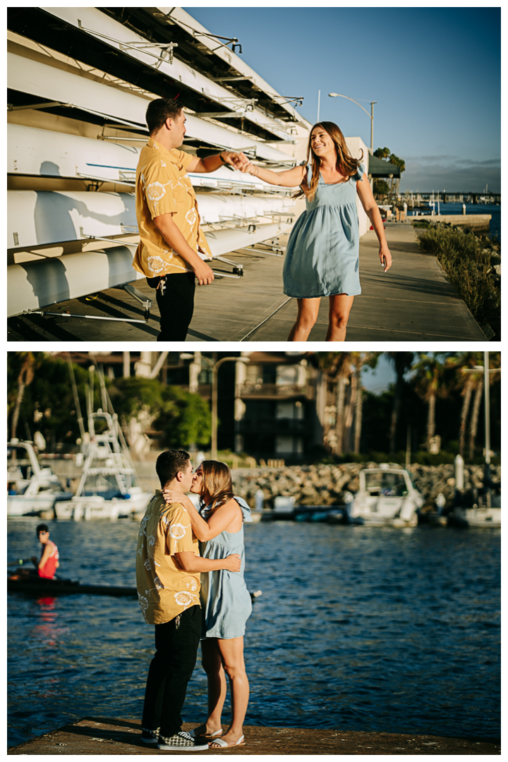 Surprise Proposal and Mini Engagement at Marine Stadium in Long Beach, California