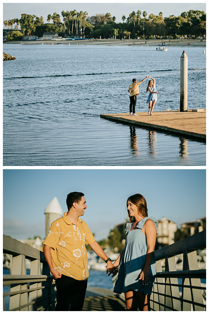 Surprise Proposal and Mini Engagement at Marine Stadium in Long Beach, California