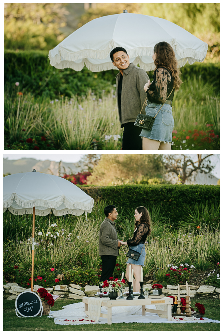 Surprised Proposal at Adamson House Museum, Malibu, Los Angeles, California