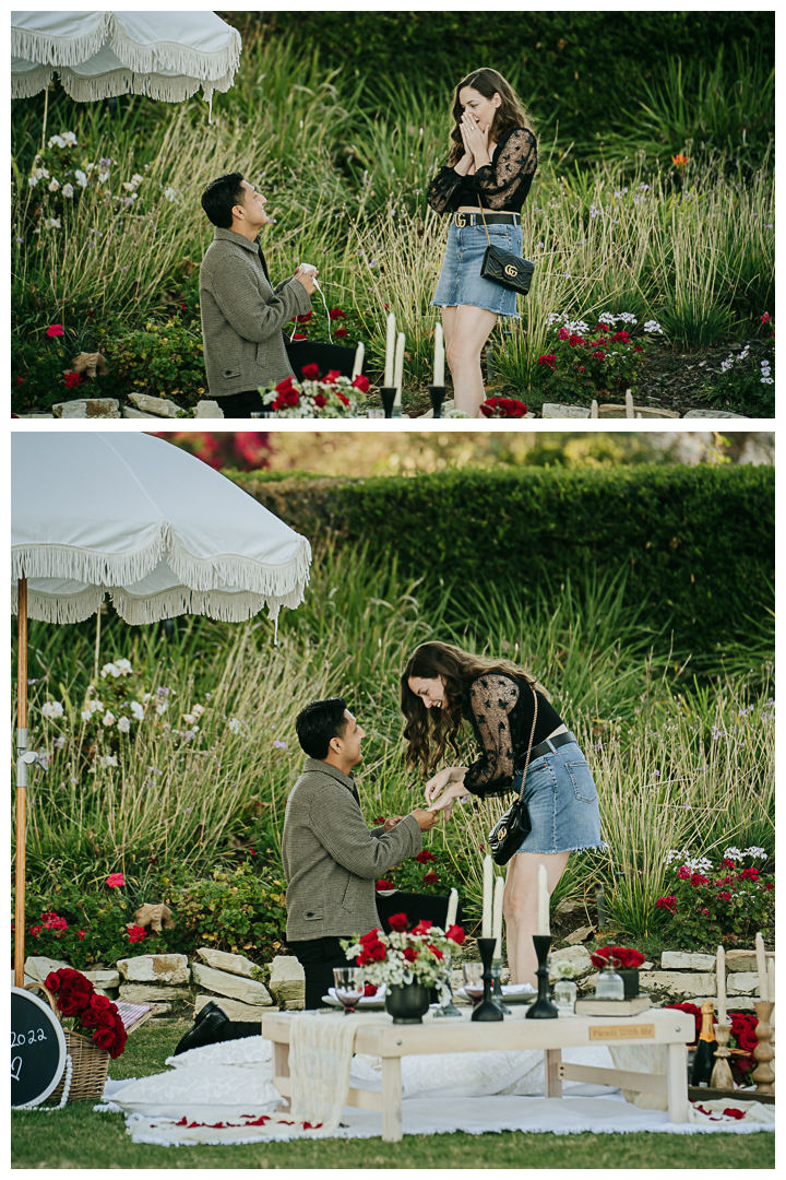 Surprised Proposal at Adamson House Museum, Malibu, Los Angeles, California