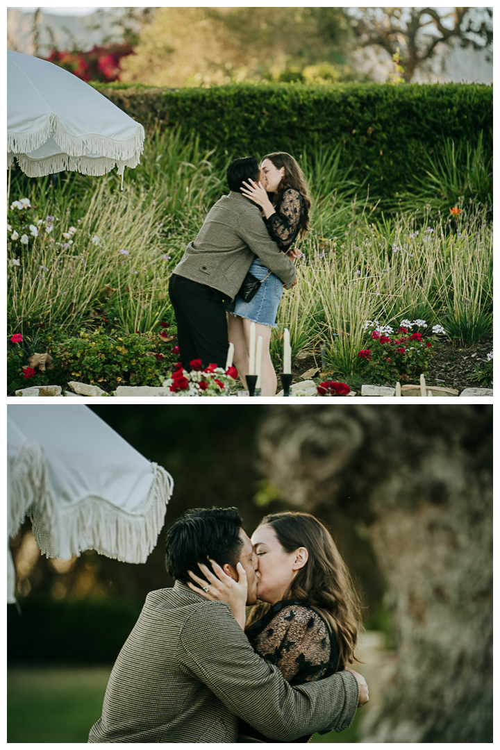 Surprised Proposal at Adamson House Museum, Malibu, Los Angeles, California