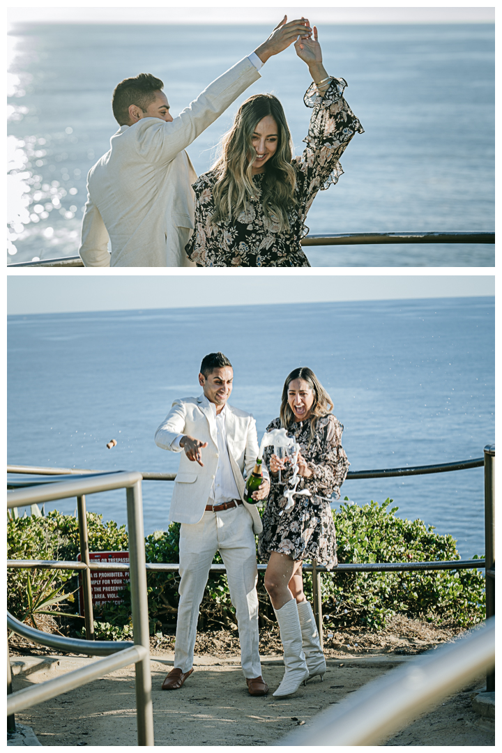 Surprise Proposal Ideas and Mini Engagement at Crescent Bay Park in Laguna Beach, Los Angeles, California