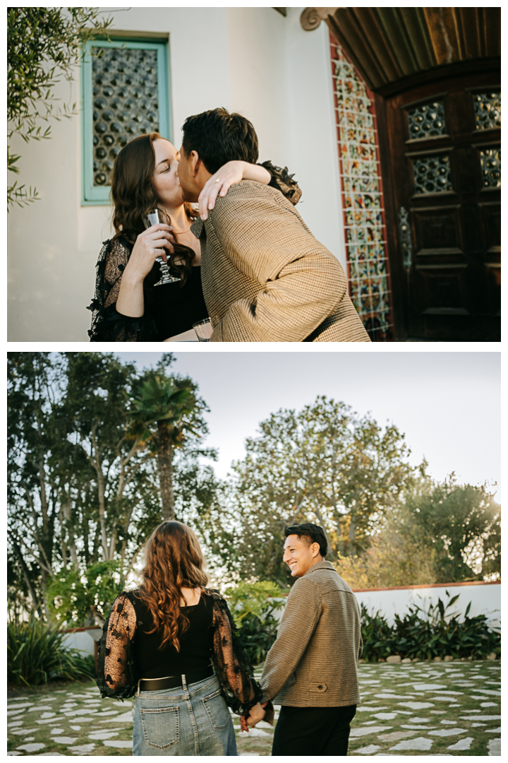 Surprised Proposal at Adamson House Museum, Malibu, Los Angeles, California