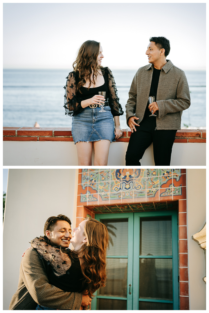 Surprised Proposal at Adamson House Museum, Malibu, Los Angeles, California