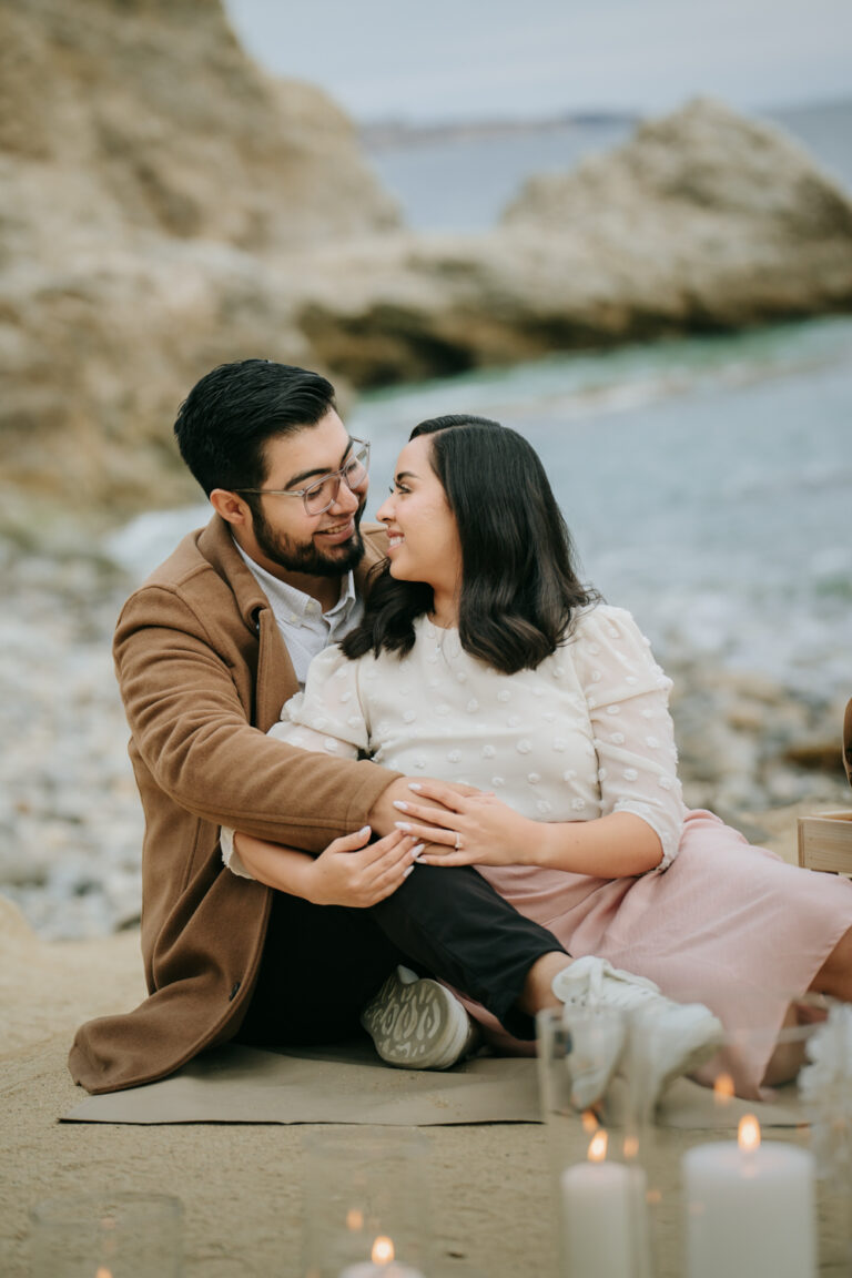 Surprise Proposal and Mini Engagement at Terranea Beach in Palos Verdes, Los Angeles, California