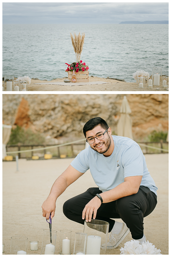 Surprise Proposal and Mini Engagement at Terranea Beach in Palos Verdes, Los Angeles, California