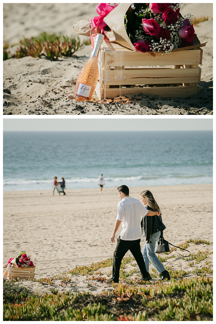 Surprise Proposal and Mini Engagement at Manhattan Beach, Los Angeles, California